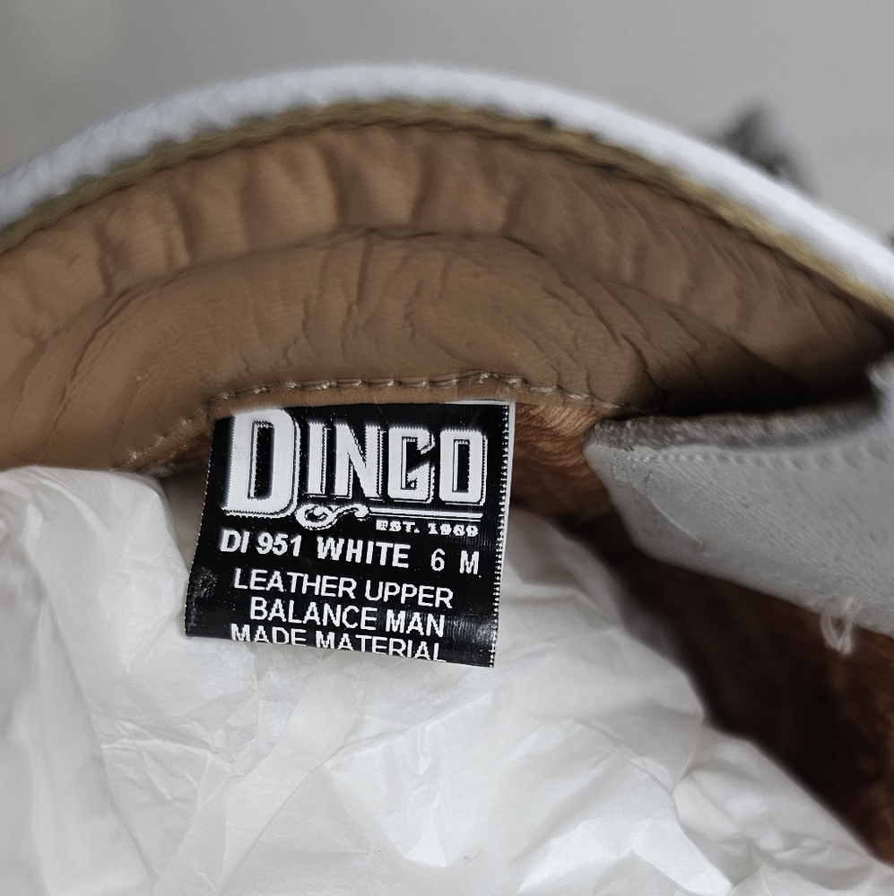 Dingo Western Ankle Boots Womens Size 6 White Embroidered Cowboy Booties Block - Picture 11 of 11